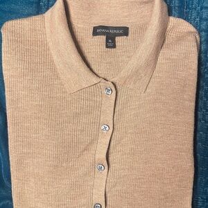 Banana Republic Women's Beige Cardigan Sweater XL